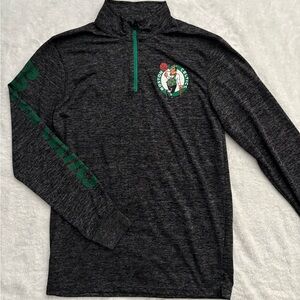NBA Boston Celtics Black and Gray Quarter Zip Hoodie